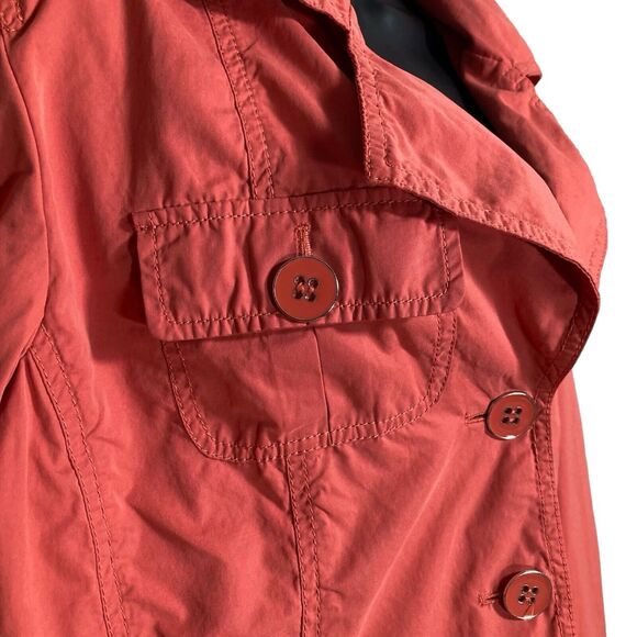 Chicos Jacket Womens Size 2 (Large) Orange Utility Lightweight Trucker Pockets - Picture 9 of 12